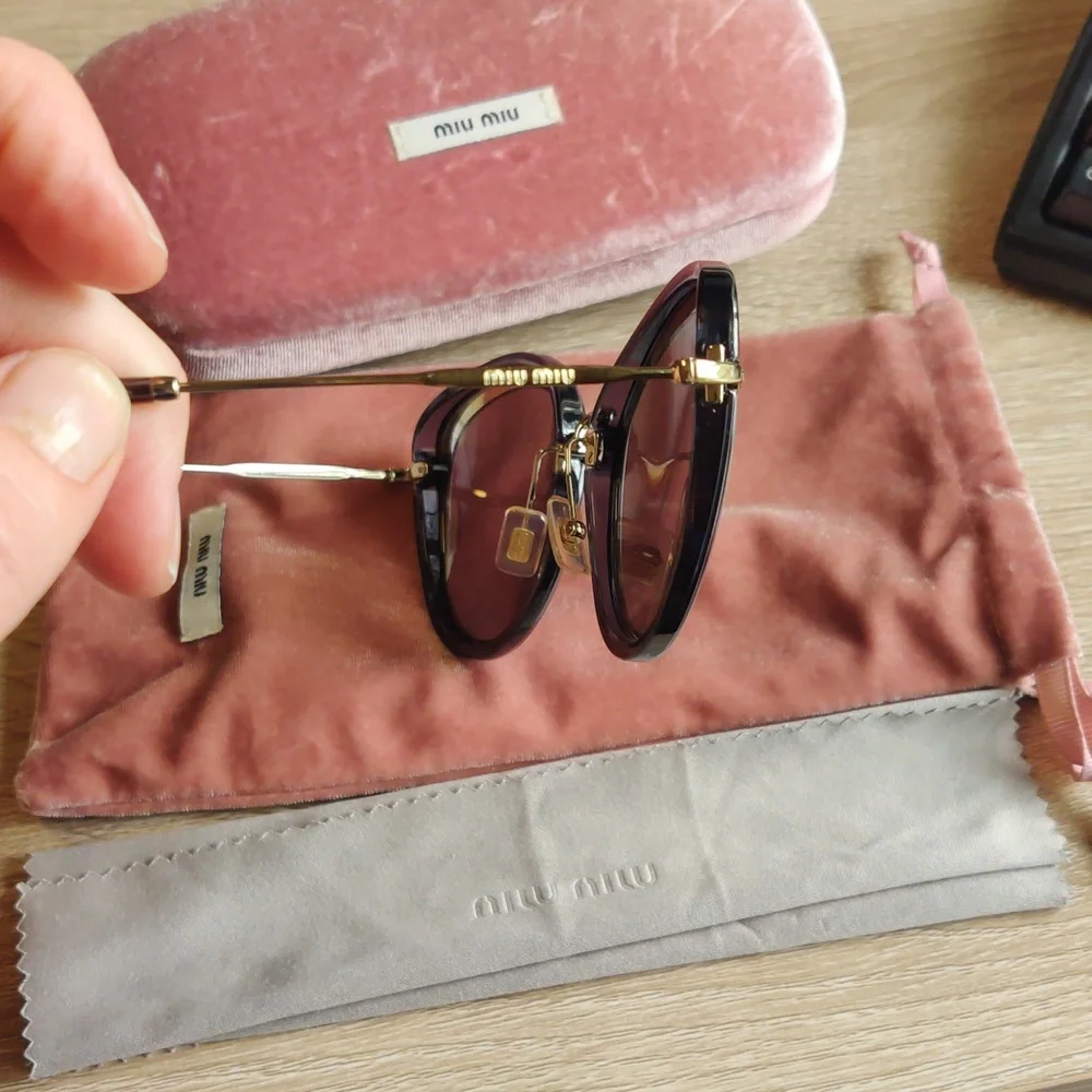 Miu Miu Sunglasses Black & Gold - Picture 2 of 11